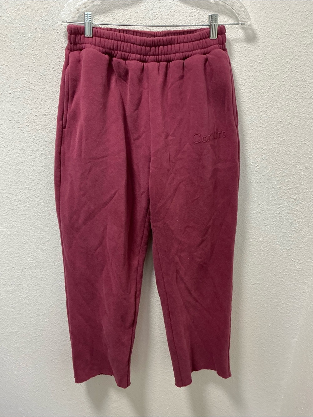 Comfrt Women’s Maroon Fleece Joggers size medium